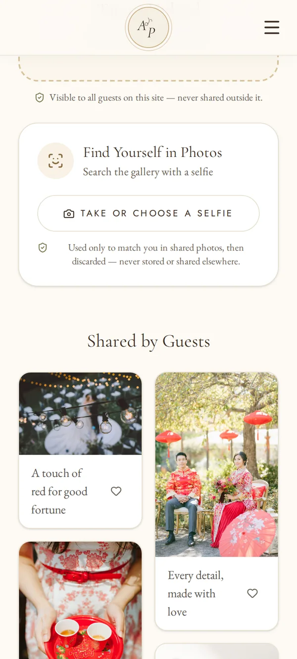Find Yourself in Photos screen: search the gallery with a selfie